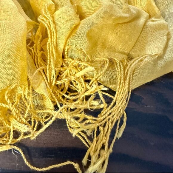 Mustard Color Fashion Scarf. Nearly 80” Long (1006) - Picture 3 of 6